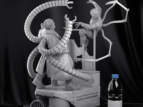 Spiderman Vs Doctor Octopus Model Cetak 3D