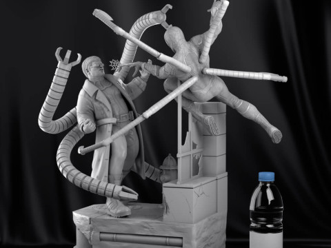Spiderman Vs Doctor Octopus Model Cetak 3D