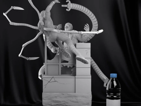Spiderman Vs Doctor Octopus 3D Print Model