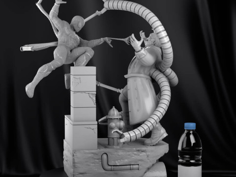 Spiderman Vs Doctor Octopus Model Cetak 3D