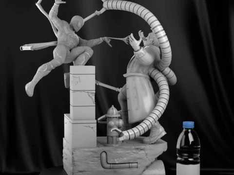 Spiderman Vs Doctor Octopus 3D Print Model