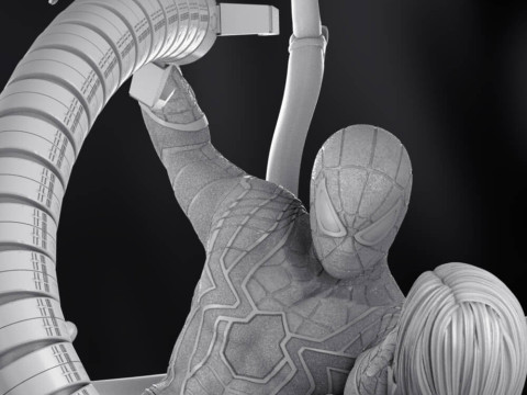 Spiderman Vs Doctor Octopus Model Cetak 3D