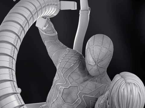 Spiderman Vs Doctor Octopus 3D Print Model