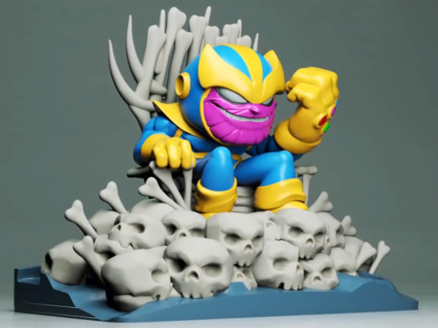 Thanos on Throne Chibi 3D 打印模型
