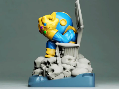Thanos on Throne Chibi 3D Print Model
