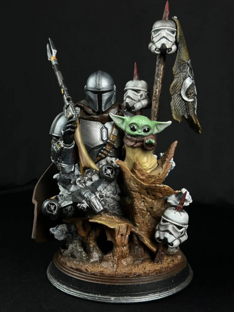 The Mandalorian and Grogu 3D प्रिंट मॉडल .c4d .max .obj .3ds .fbx .stl .blend 