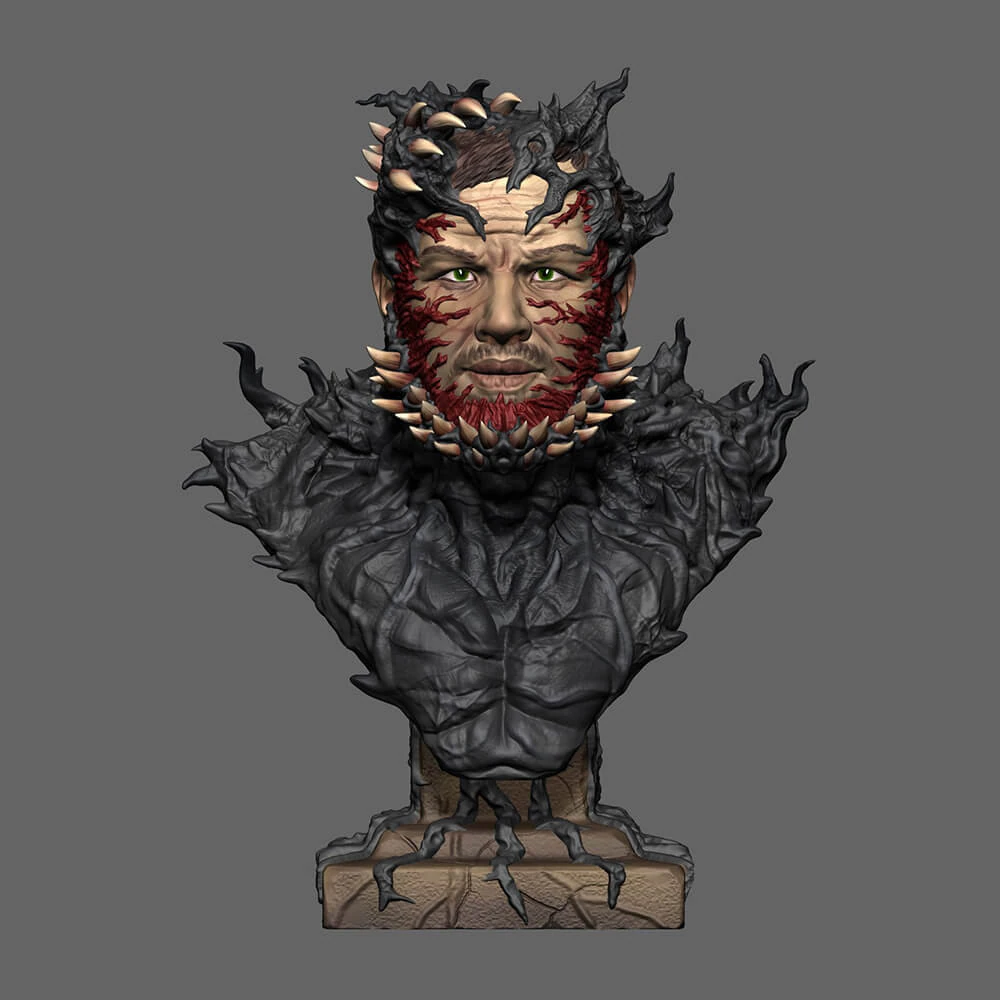 Venom - Tom Hardy Bust 3D Print Model .c4d .max .obj .3ds .fbx .stl .blend 