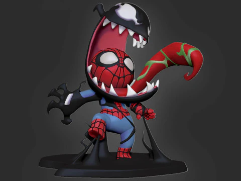 ヴェノム テイクオーバー スパイダーマン チビ 3Dプリントモデル
