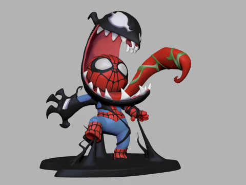 Venom Take Over Spiderman Chibi 3D Baskı Modeli