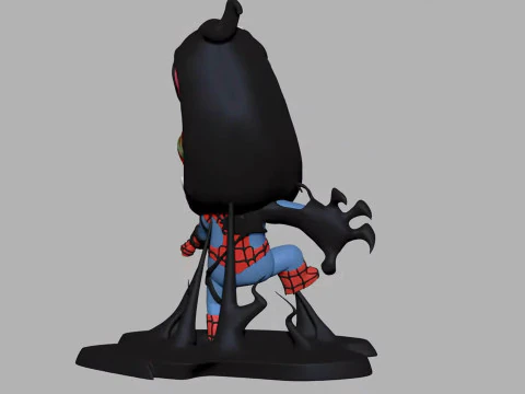 Venom Take Over Spiderman Chibi 3D Print Model
