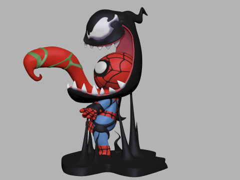 Venom Take Over Spiderman Chibi 3D Baskı Modeli