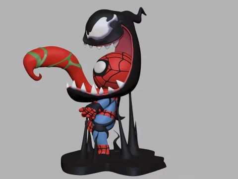Venom Take Over Spiderman Chibi 3D Print Model