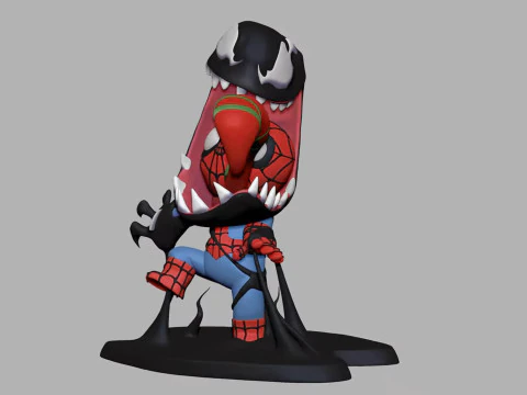 Venom Take Over Spiderman Chibi 3D Print Model