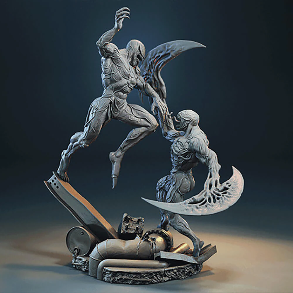 Venom Vs Riot Symbiote 3D Print Model .c4d .max .obj .3ds .fbx .stl .blend 