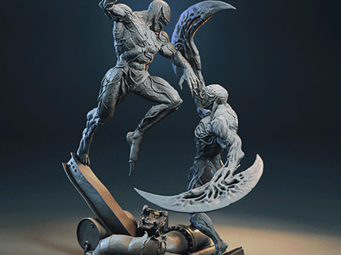 Venom Vs Riot Symbiote 3D 프린트 모델