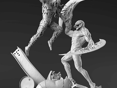 Venom Vs Riot Symbiote 3D 프린트 모델