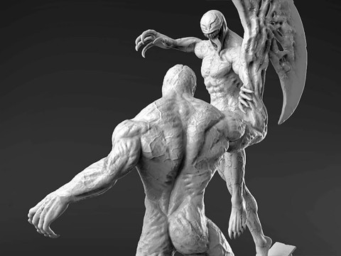 Venom Vs Riot Symbiote 3D 프린트 모델