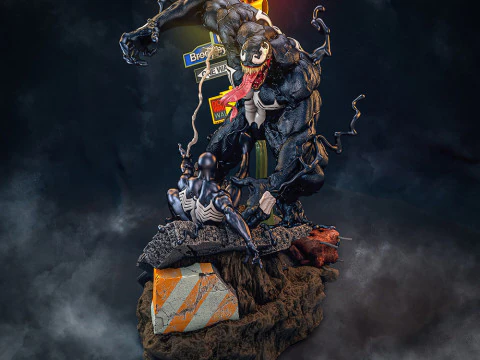 Terno preto Venom Vs Homem-Aranha Modelo de Impressão 3D