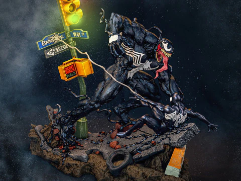 Venom Vs Spiderman Black Suit 3D Print Model