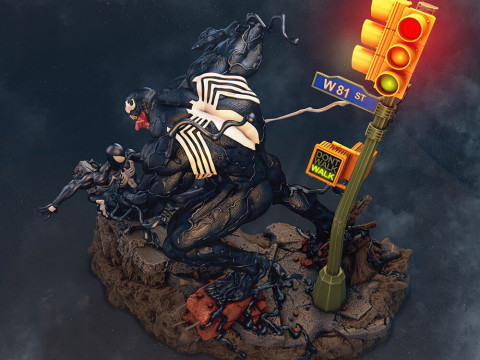 Venom Vs Spiderman Black Suit 3Dプリントモデル