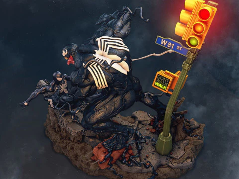 Venom Vs Spiderman Black Suit 3D Print Model