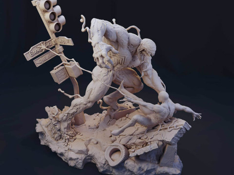 Venom Vs Spiderman Black Suit 3Dプリントモデル