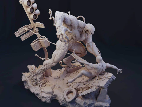 Venom Vs Spiderman Black Suit 3D Print Model
