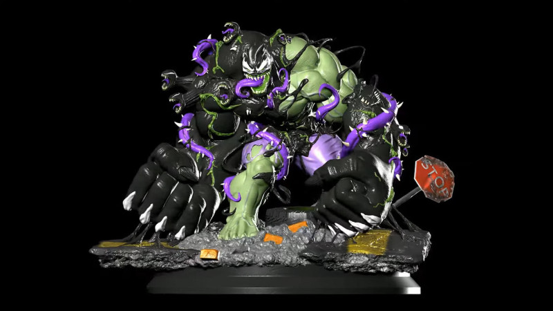 Venomized Hulk 3D Принт Модель .c4d .max .obj .3ds .fbx .stl .blend