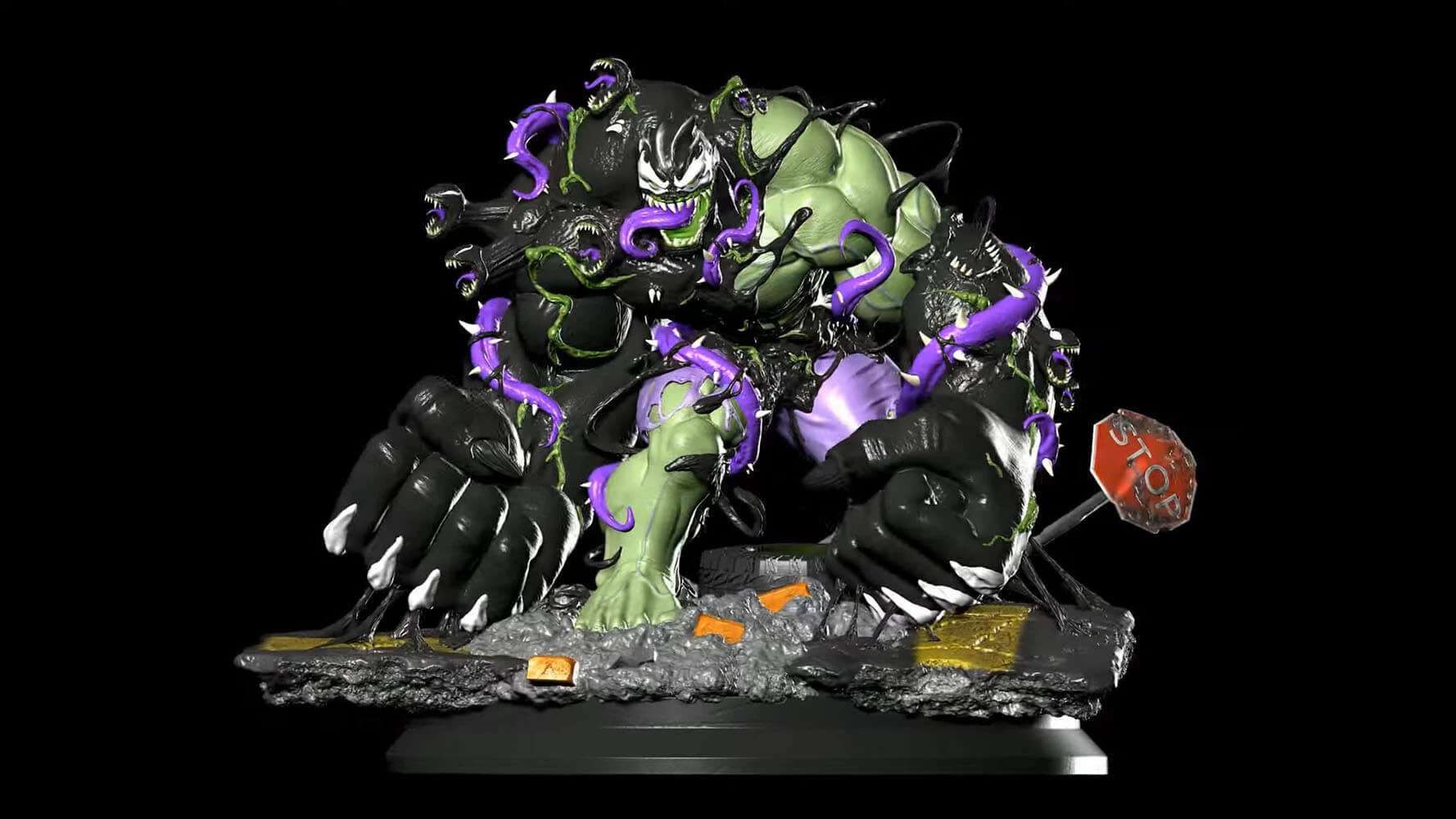 Venomized Hulk 3D Print Model .c4d .max .obj .3ds .fbx .stl .blend 