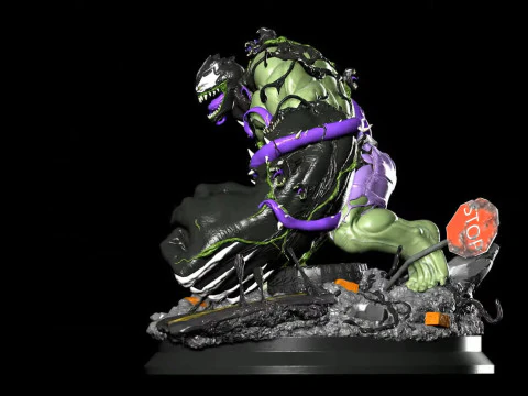 Venomized Hulk 3D Print Model