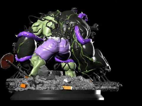 Venomized Hulk 3D Print Model