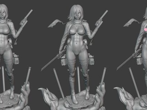Mikasa Ackerman - Attack on Titan Modelo de Impressão 3D
