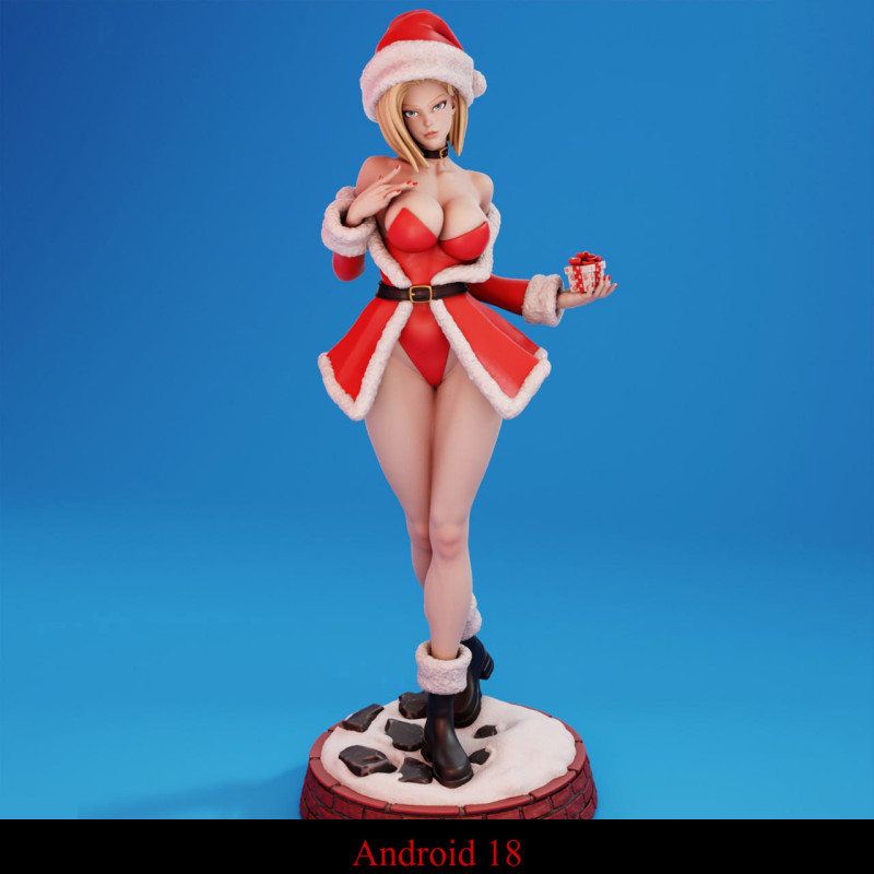 Android 18 Dragon Ball 3D Baskı Modeli .c4d .max .obj .3ds .fbx .stl .blend 