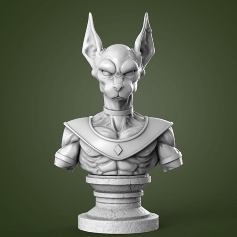Beerus Bust Figurine 3D 打印模型 .c4d .max .obj .3ds .fbx .stl .blend