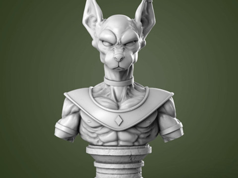 Beerus Bust Figurine 3D Print Model