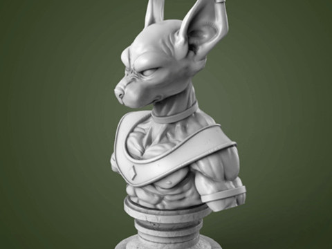 Beerus Bust Figurine 3D 打印模型