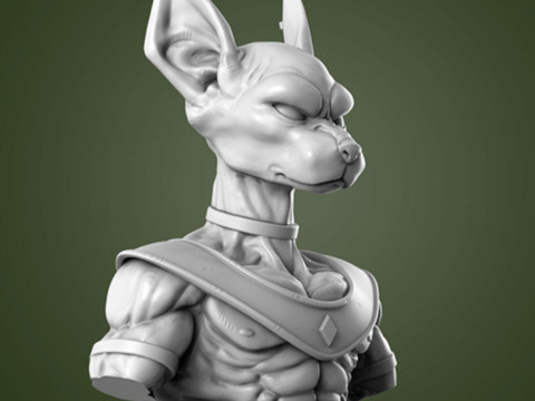 Beerus Bust Figurine 3D 打印模型
