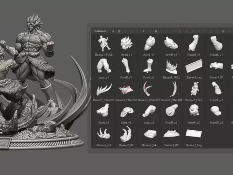 Broly Diorama 3D 프린트 모델