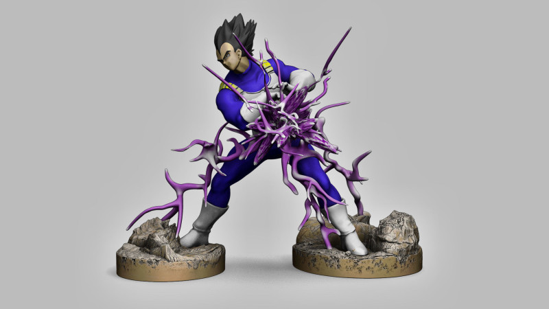 Dragon Ball Super - Vegeta 3D Принт Модель .c4d .max .obj .3ds .fbx .stl .blend