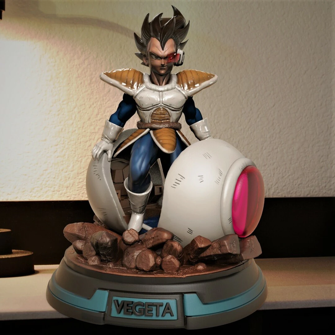 Vegeta in Capsule 3D Print Model .c4d .max .obj .3ds .fbx .stl .blend 