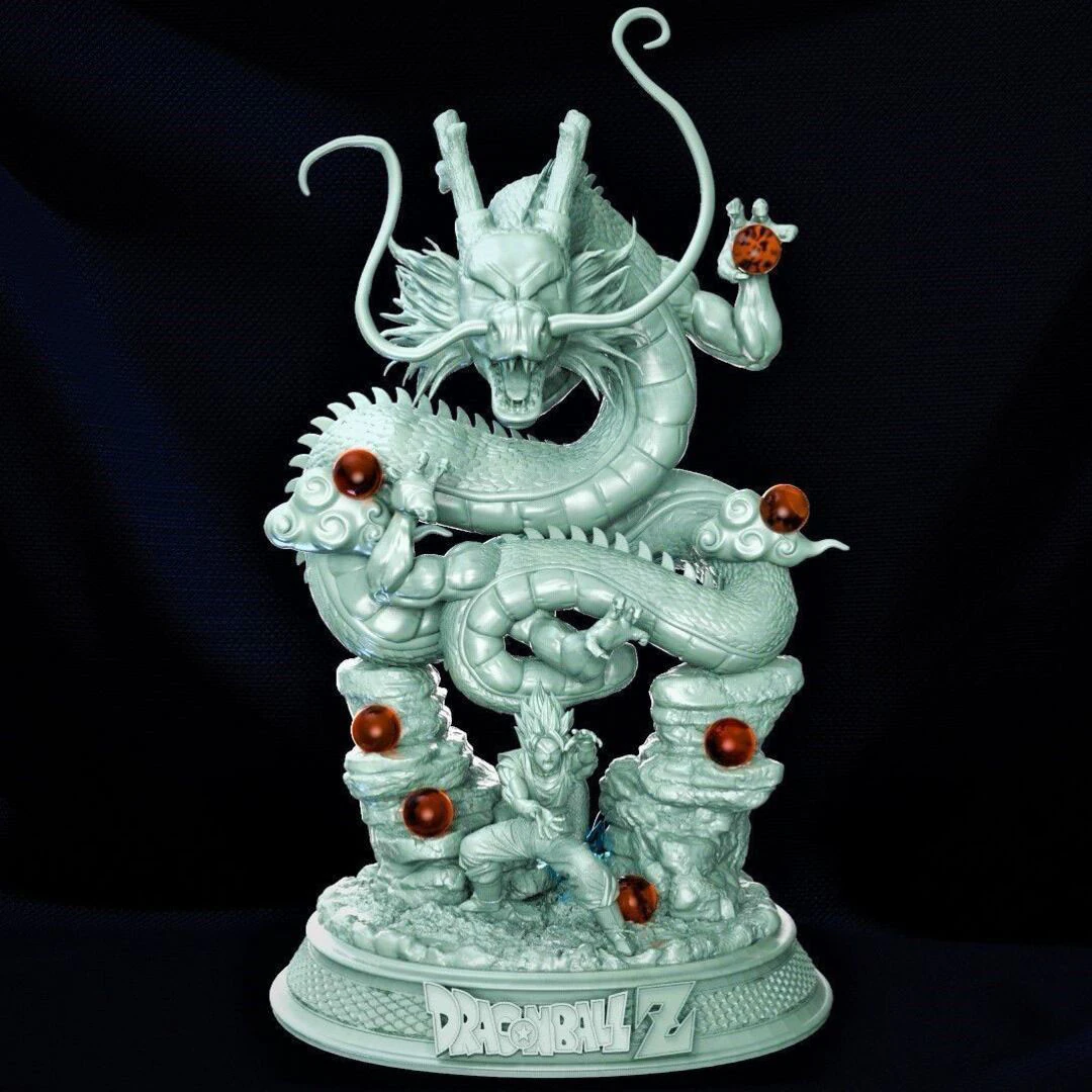Shenron and Goku 3D Print Model .c4d .max .obj .3ds .fbx .stl .blend 