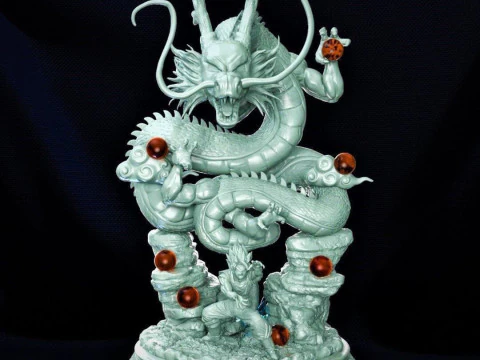 Shenron and Goku 3D Print Model