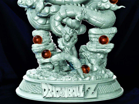 Shenron and Goku 3D Print Model