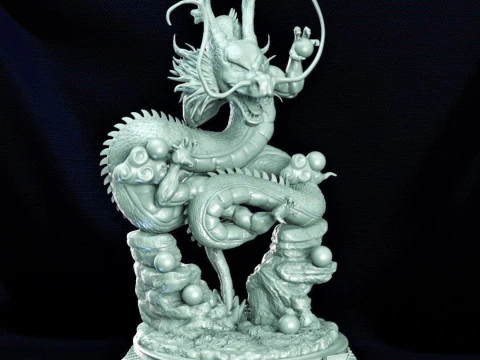 Shenron and Goku 3D Print Model