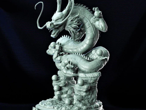 Shenron and Goku 3D Print Model