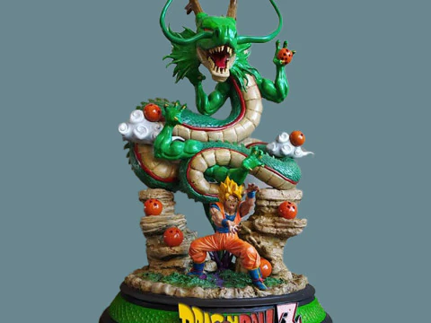 Shenron and Goku 3D Print Model
