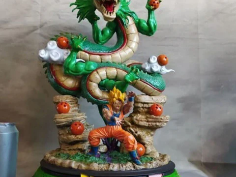 Shenron and Goku 3D Print Model