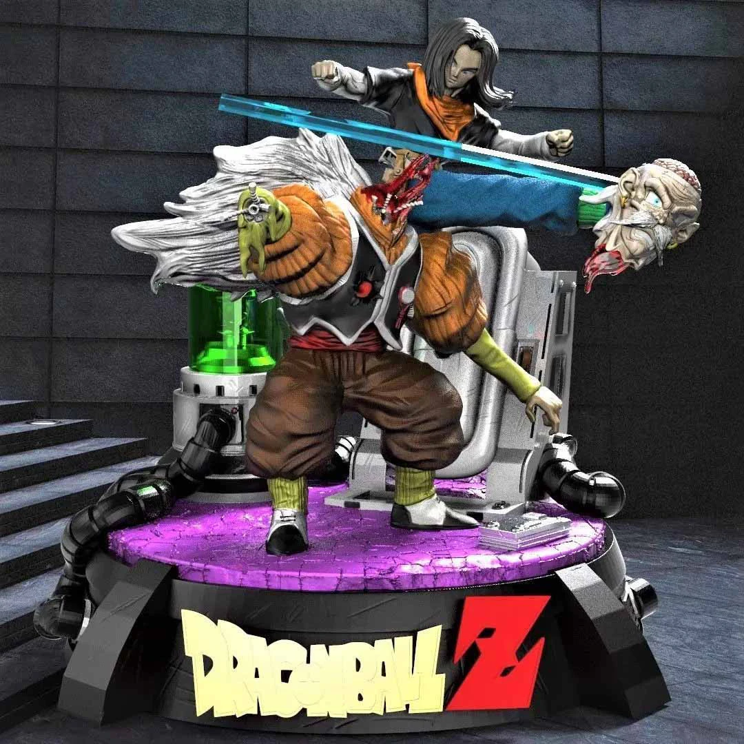 Android 17 vs Dr Gero 3D Print Model .c4d .max .obj .3ds .fbx .stl .blend 