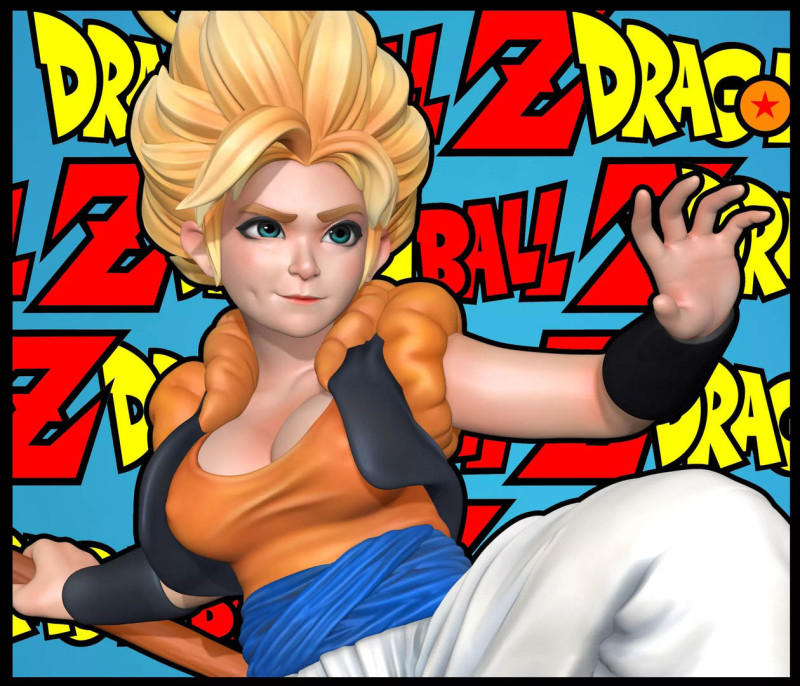 Gogeta Female Version 3D 打印模型 .c4d .max .obj .3ds .fbx .stl .blend 