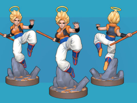 Gogeta Female Version 3D Print Model